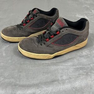 Vintage Vans Reid Shoes Womens Size 10 Gray Black Red Suede Skate 00s 49998-76